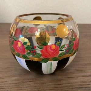 Mackenzie Childs Painted Glass Vase. Signed by Rebecca Proctor May 10, 2010